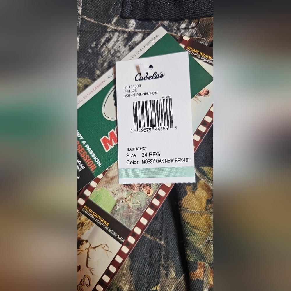 Mossy Oak Camo Cargo Pants Mens 34 Camouflage Outdoor Bowhunt Breakup - Picture 12 of 12